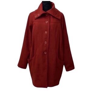 H&M Wool Blend Oversized Red/Plum jacket (Size 4)